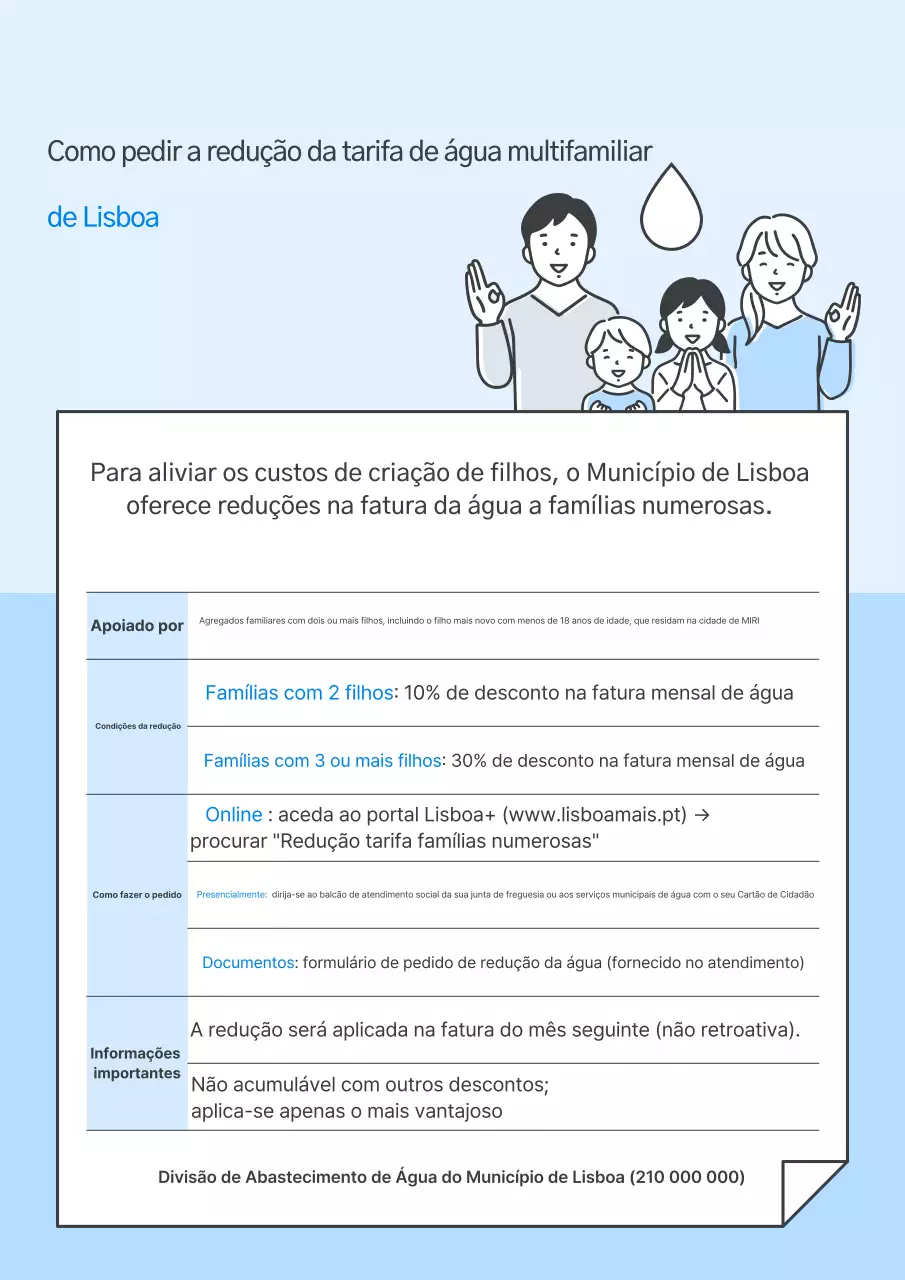 Guia de aviso limpo azul celeste