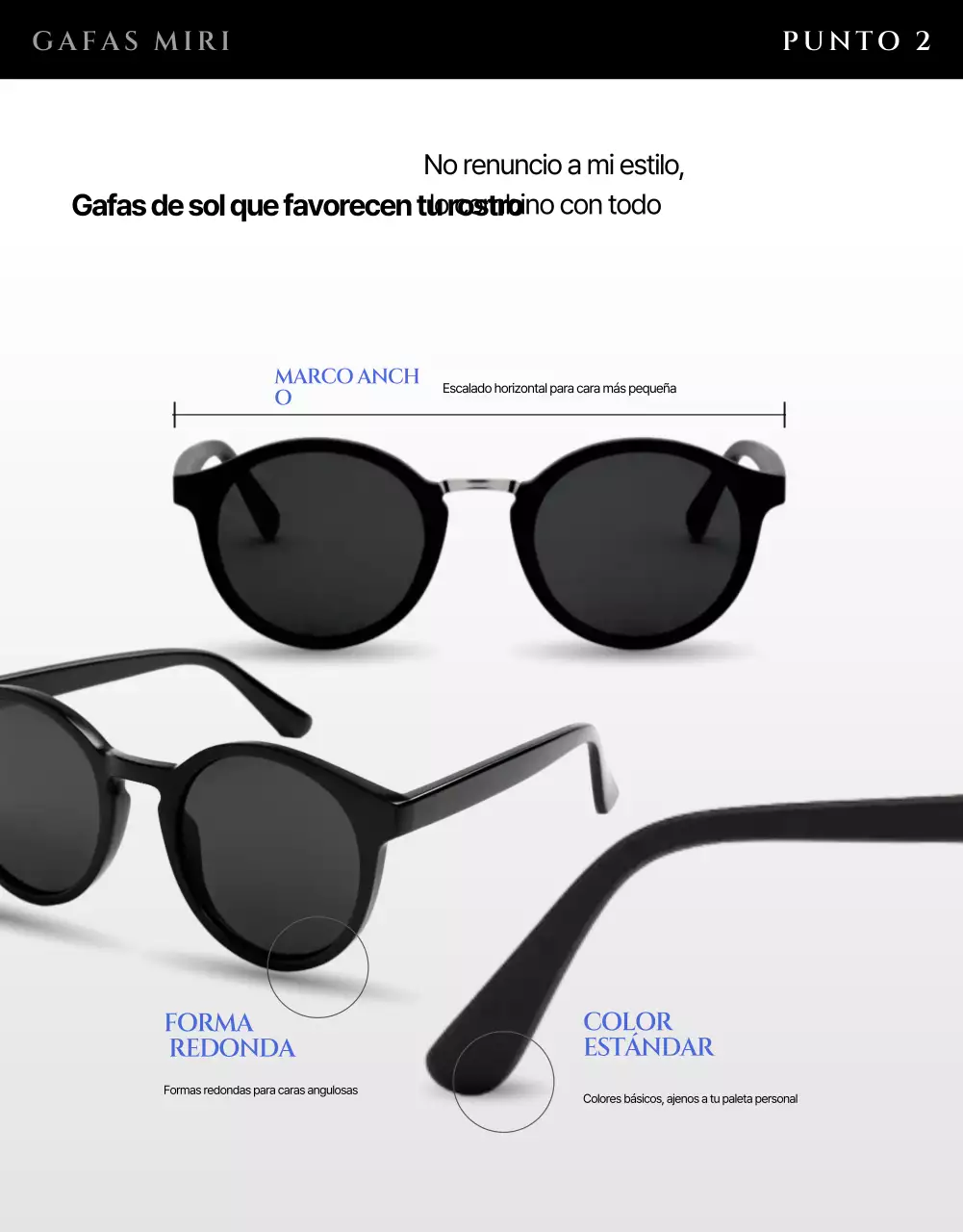 Anuncio de gafas de sol modernas azules