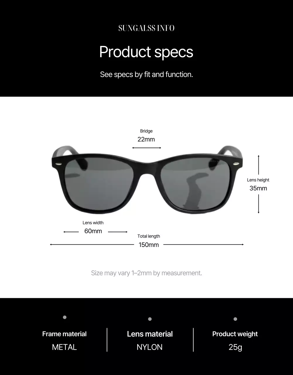 Anúncio de moda moderna em preto