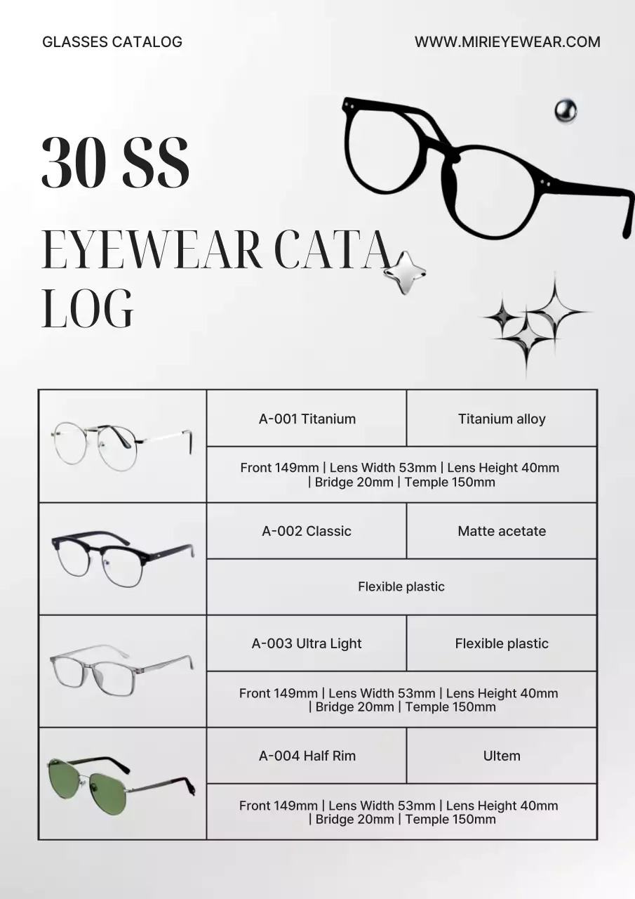 Giới thiệu sản phẩm trong Catalog Kính Mắt Hiện Đại Màu Xám