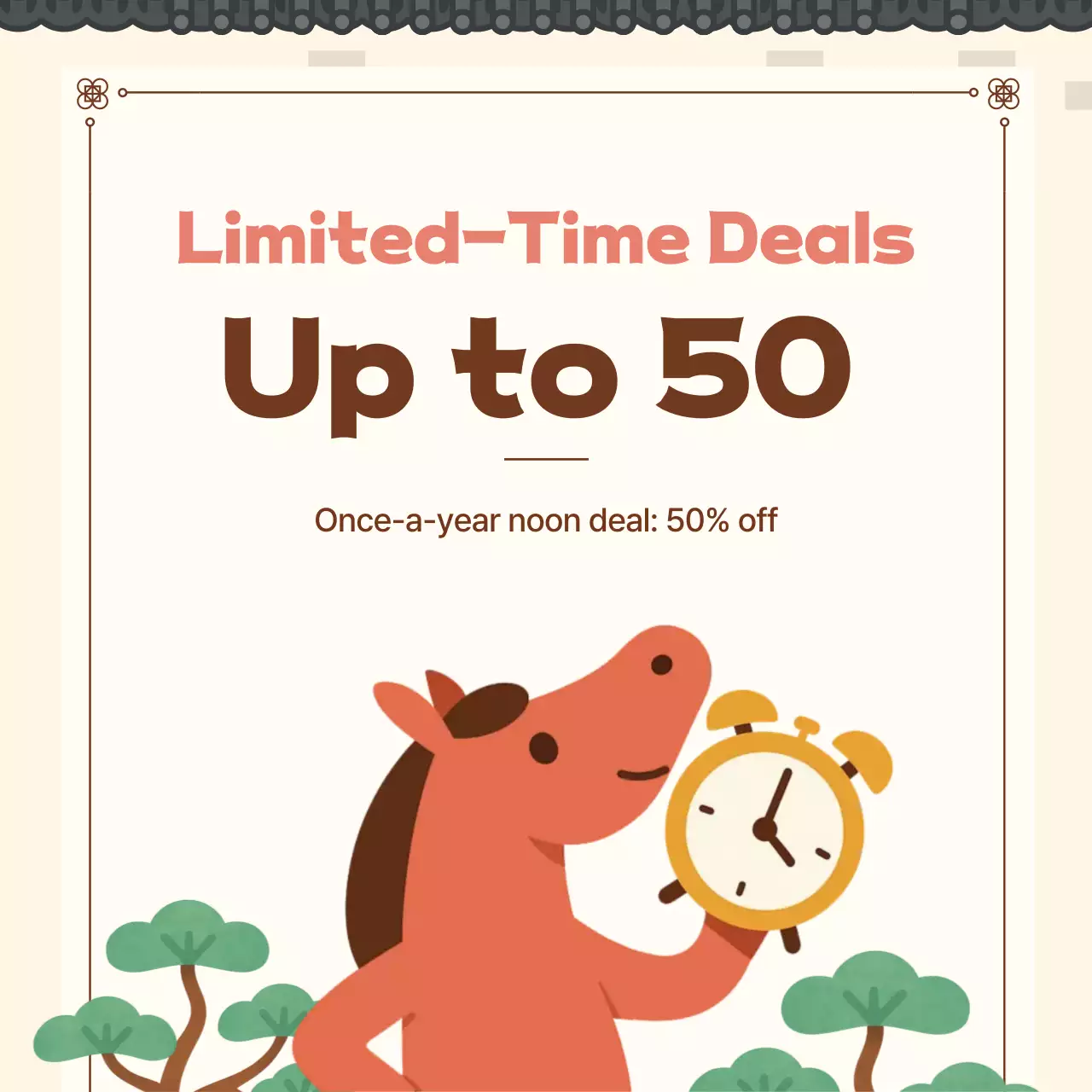 Beige Traditional New Year Celebration