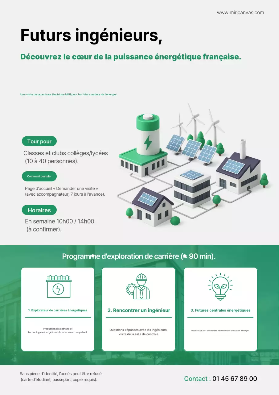 Publicité pour l'éducation à l'énergie verte moderne