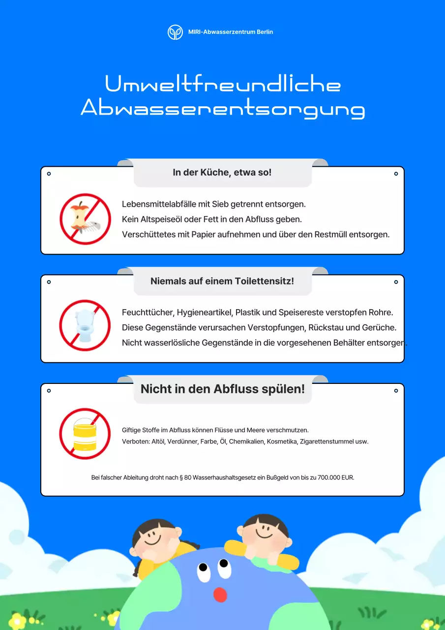 Informationen zur Abwasserentsorgung in Blue's Cute Environment