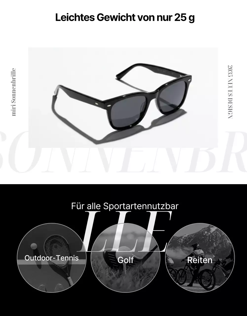 Werbung für moderne schwarze Mode