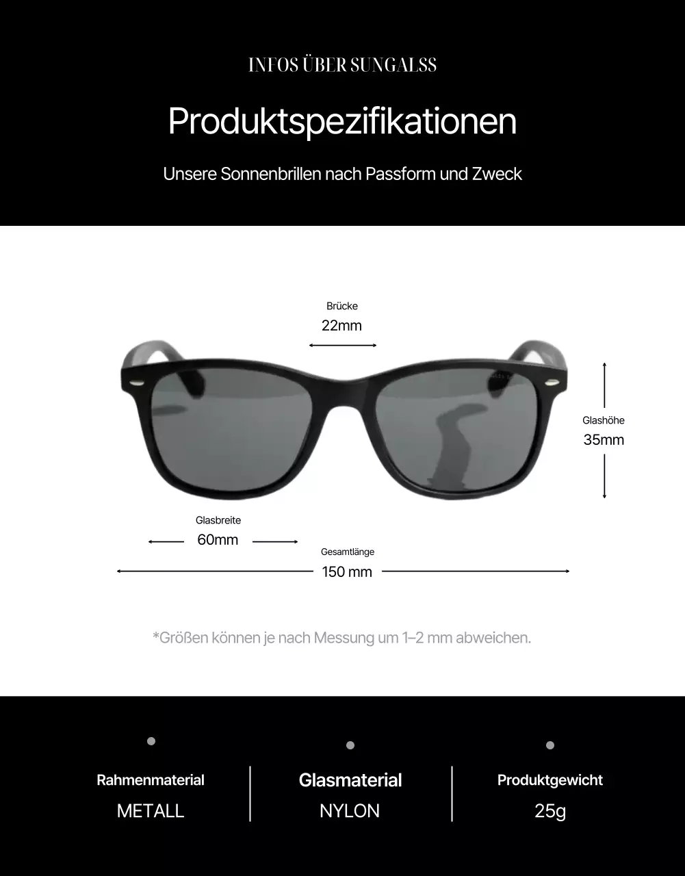 Werbung für moderne schwarze Mode