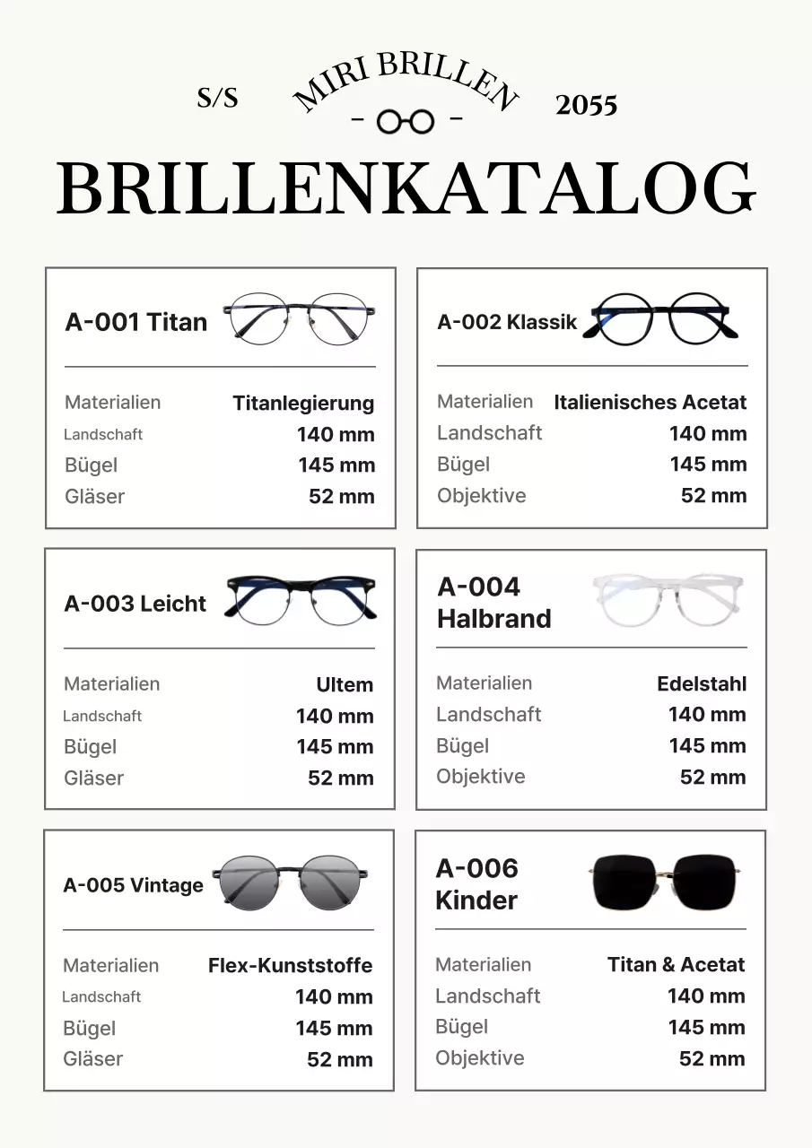 Wir präsentieren den modernen Brillenkatalog von Beige.