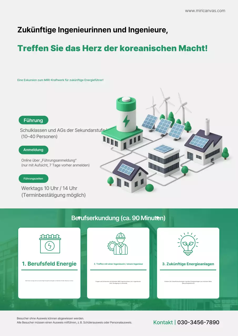 Werbung für Bildung im Bereich grüne, moderne Energie