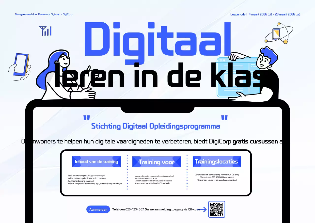 Blauwe Moderne Digitale Onderwijspromotie