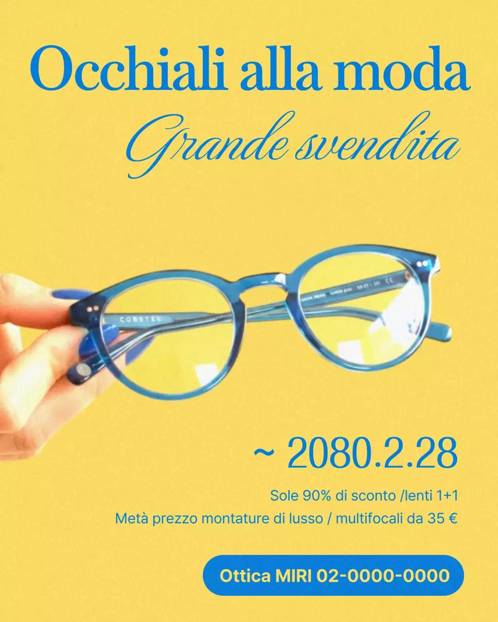 Saldi occhiali moderni gialli