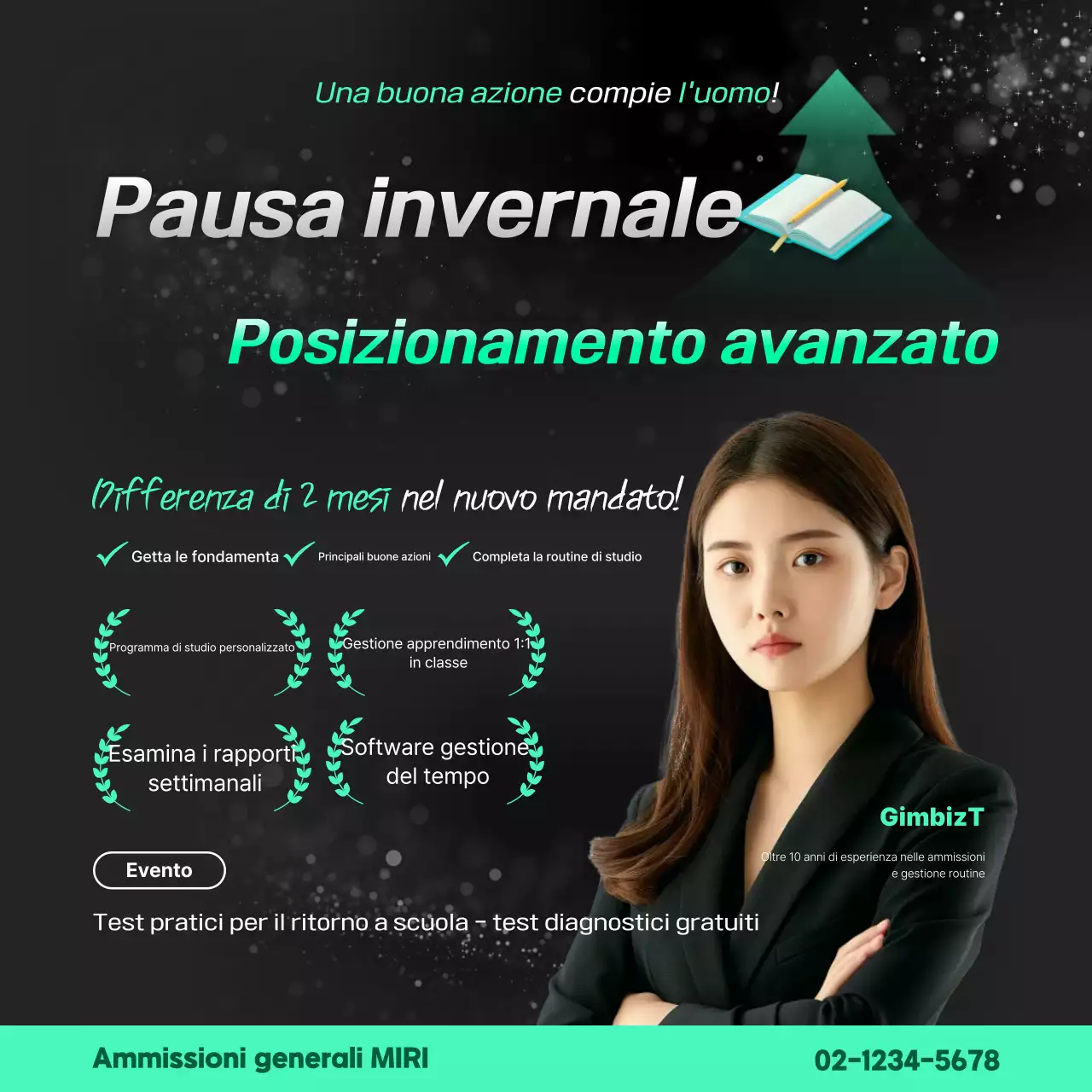 Pubblicità sull'istruzione moderna e verde