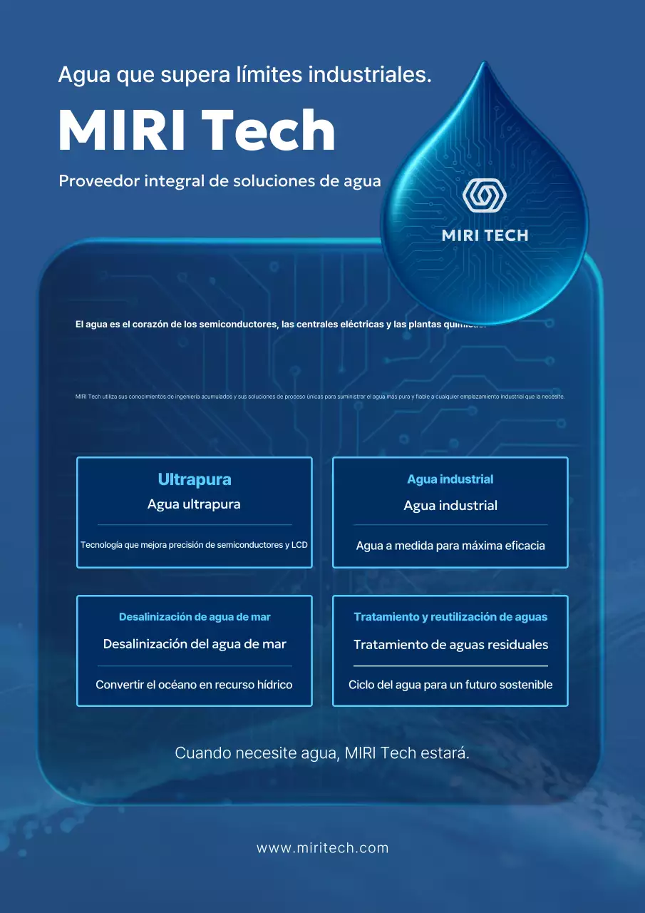 Publicidad industrial moderna azul