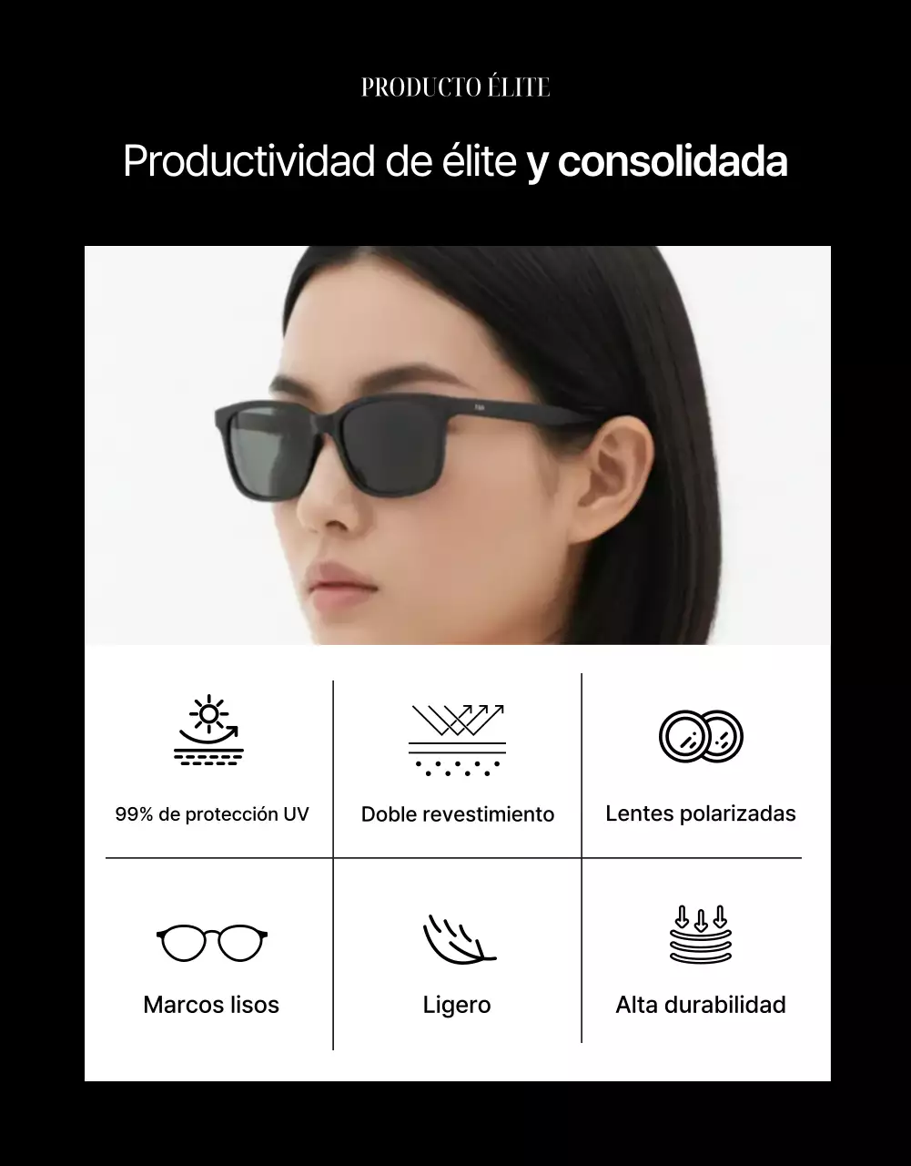 Anuncio de moda moderna negra