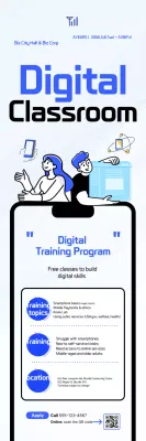 Promosi Pendidikan Digital Modern Biru