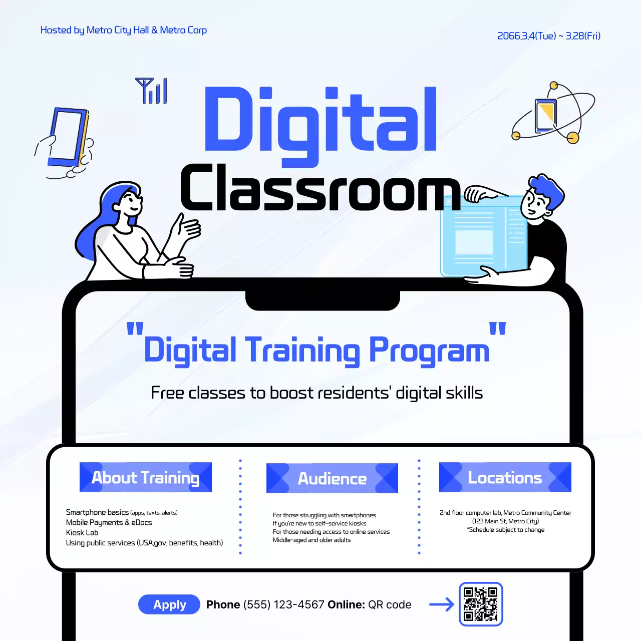 Blue Modern Digital Education Promotion