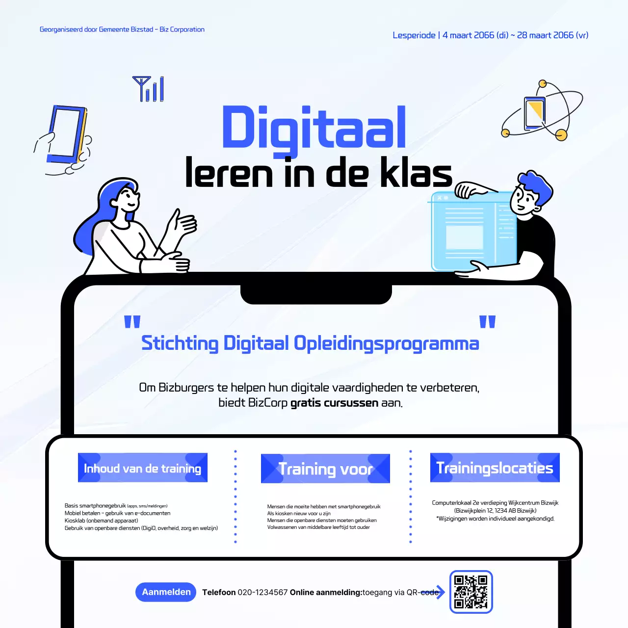 Blauwe Moderne Digitale Onderwijspromotie