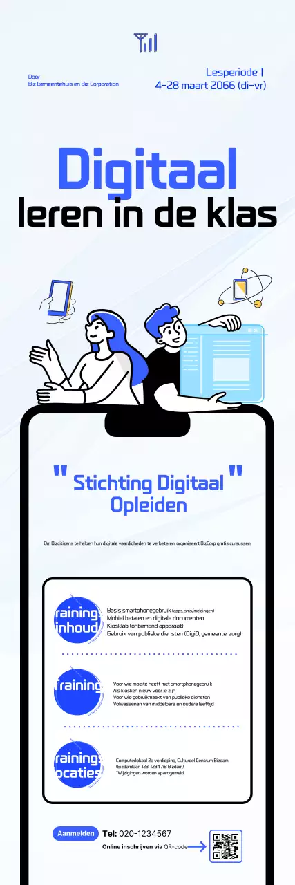 Blauwe Moderne Digitale Onderwijspromotie