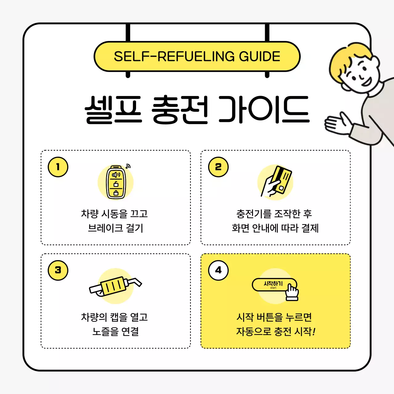 노랑 심플 셀프충전 사용 설명서