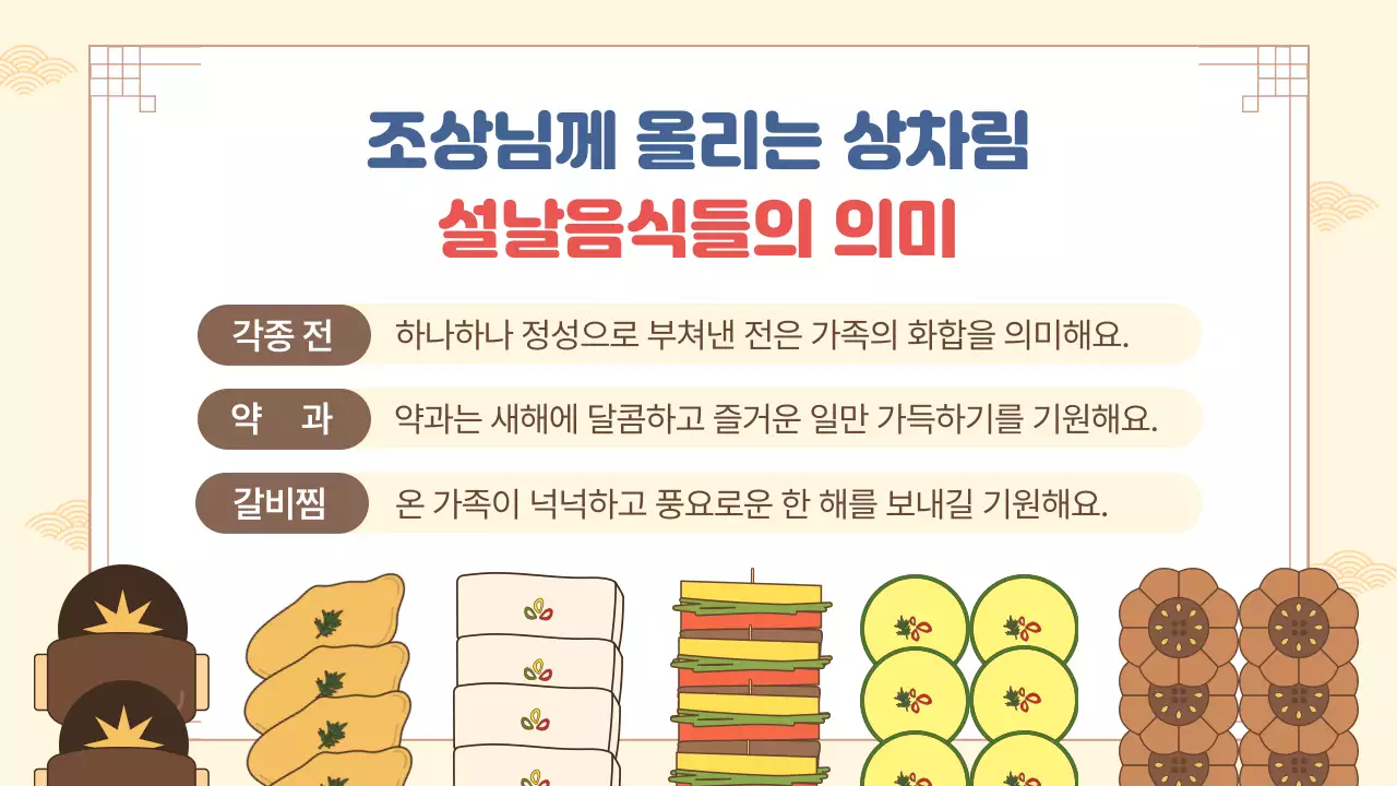 베이지 전통 설날 교육 자료