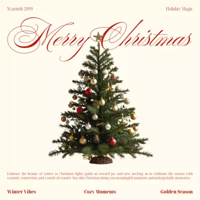 아이보리 클래식 크리스마스 카드