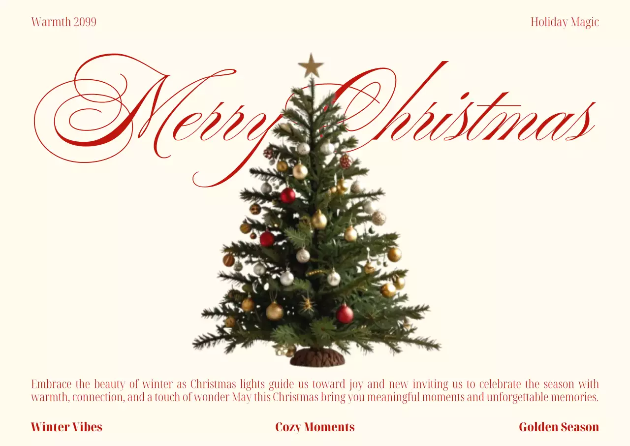 아이보리 클래식 크리스마스 카드