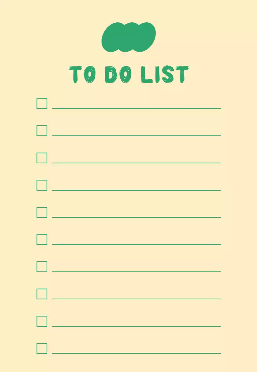 노랑 초록 심플 체크리스트