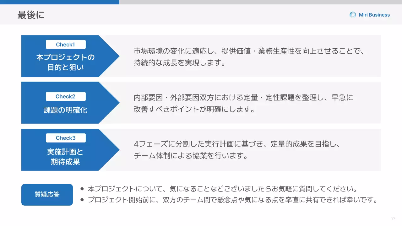 青 シンプル ビジネス プレゼンテーション