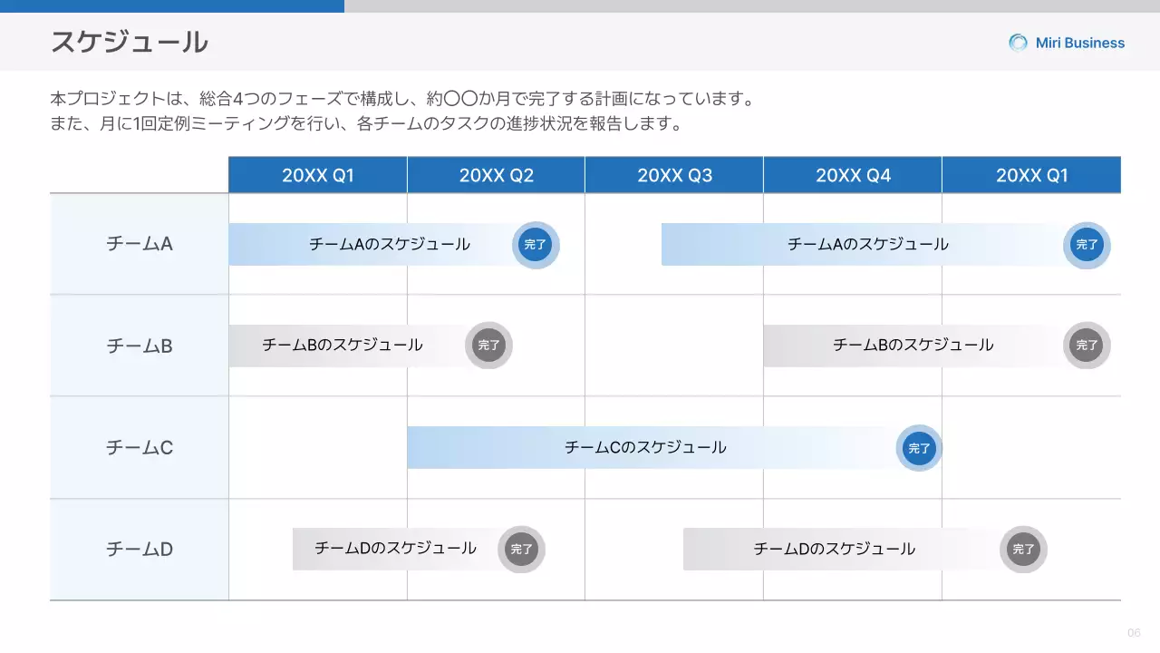 青 シンプル ビジネス プレゼンテーション