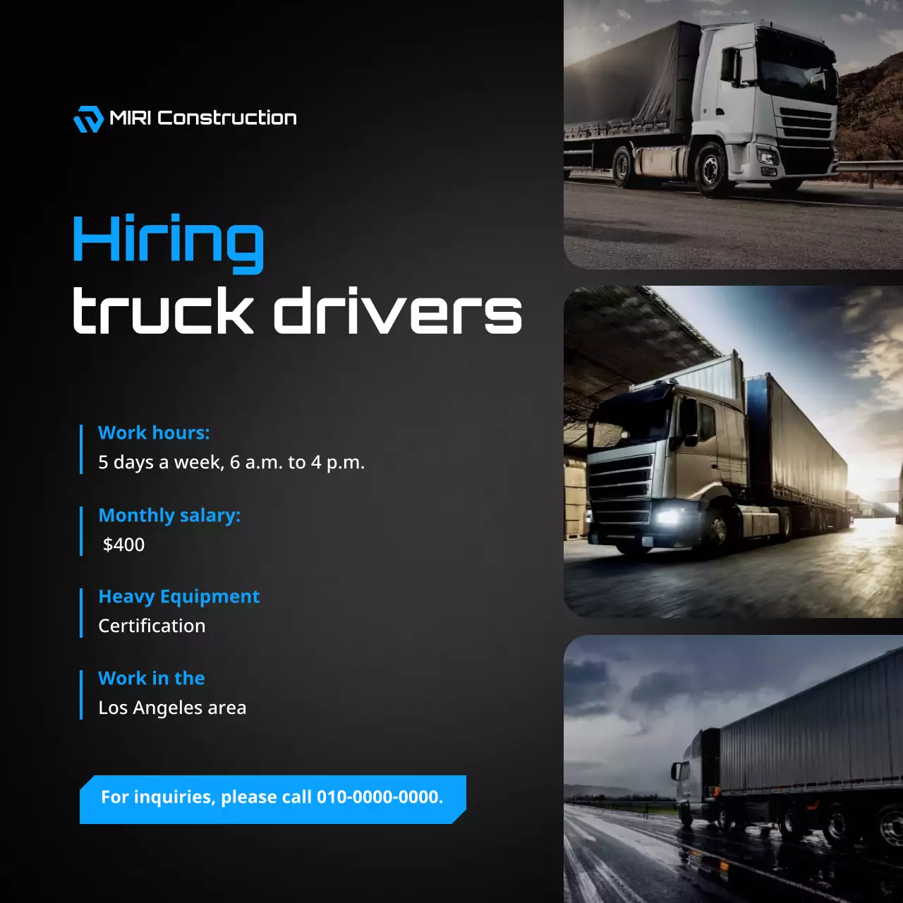 black modern trucking recruitment