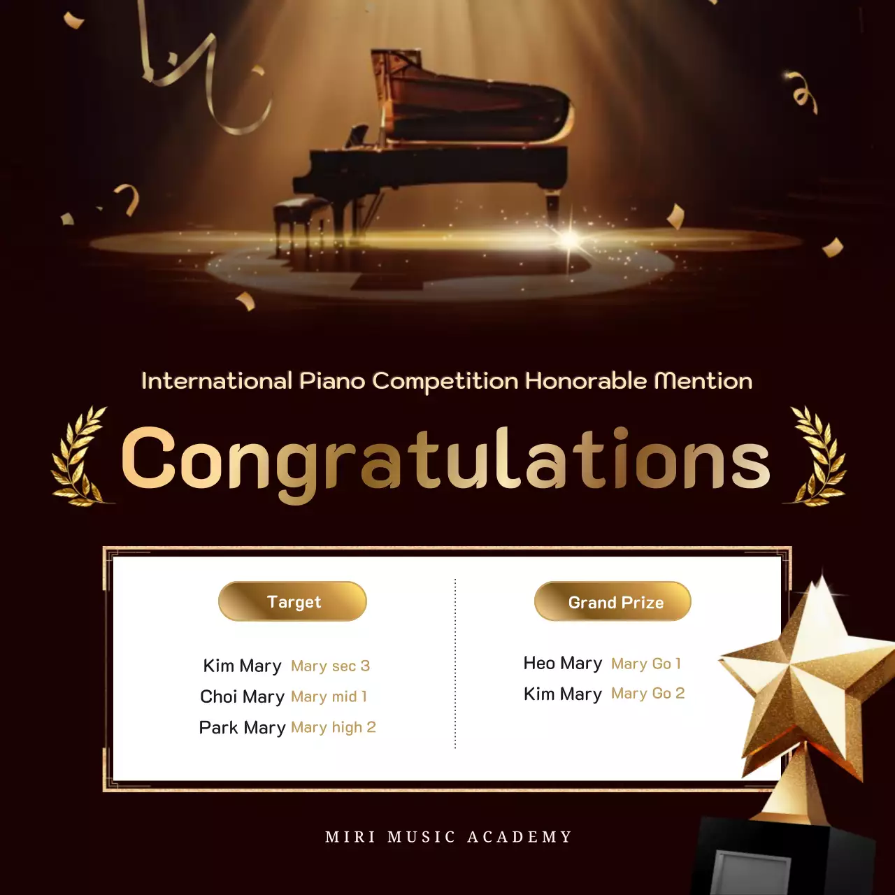brown elegant music congratulation