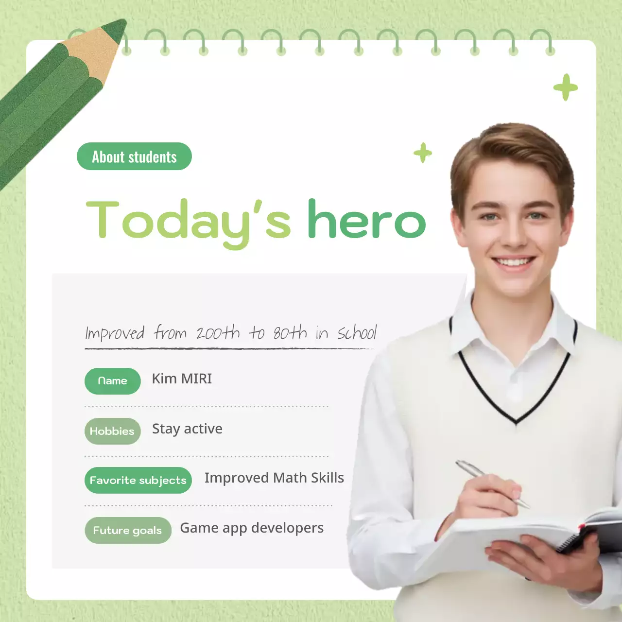 green minimal education storybook