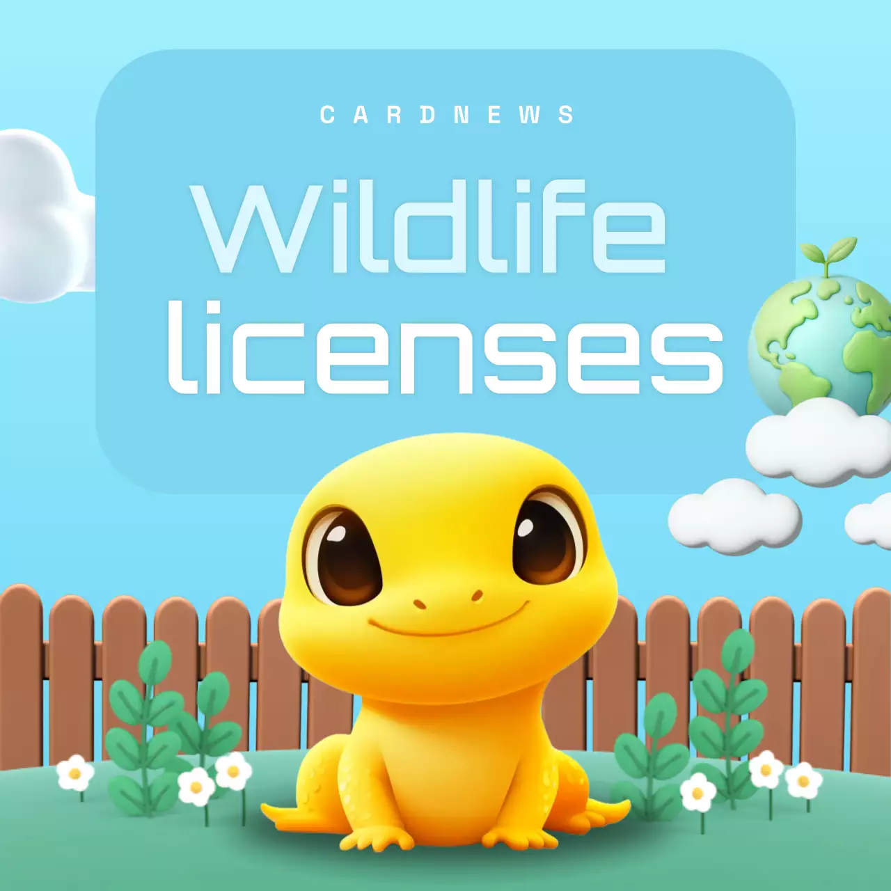 yellow cute wildlife announcement