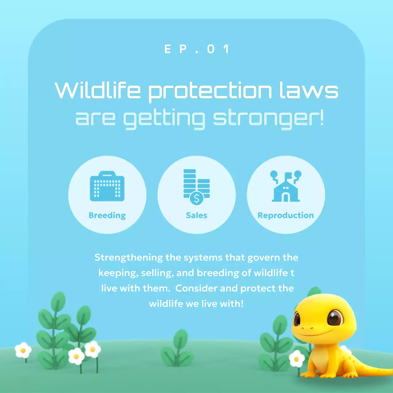 yellow cute wildlife announcement