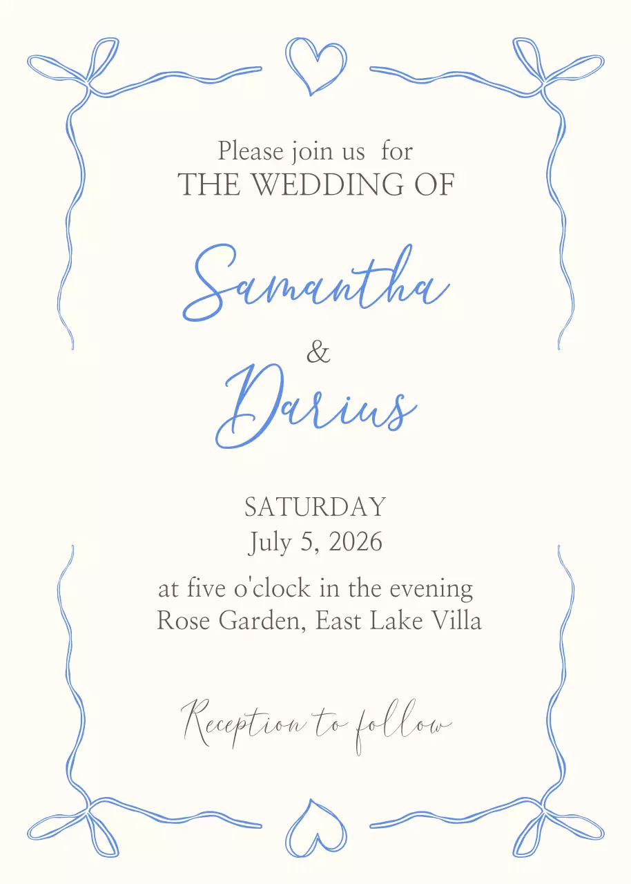 Khung ảnh dễ thương ruy băng xanh