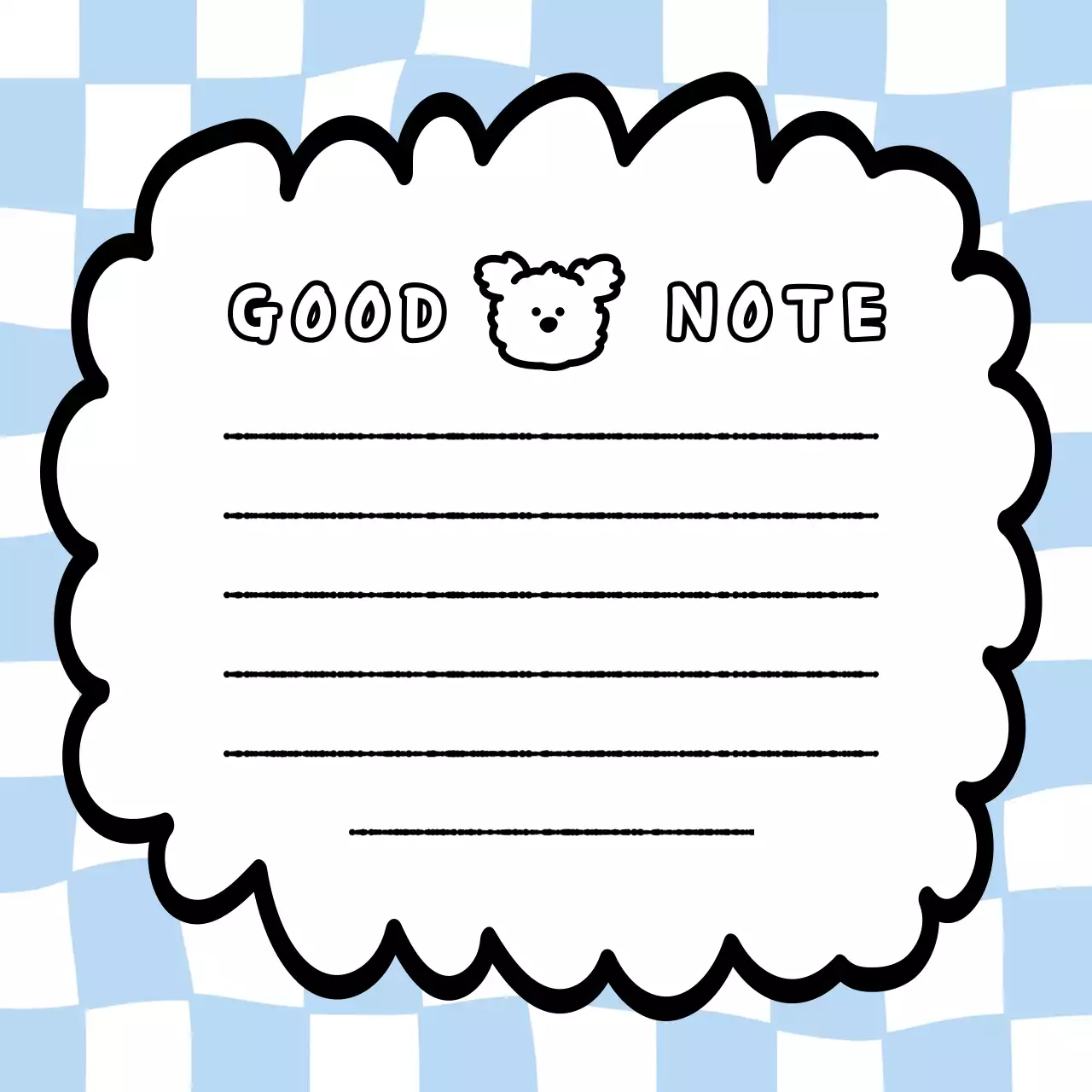 하늘색 아기자기한 메모지 문구