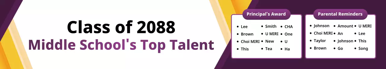 purple modern school announcement