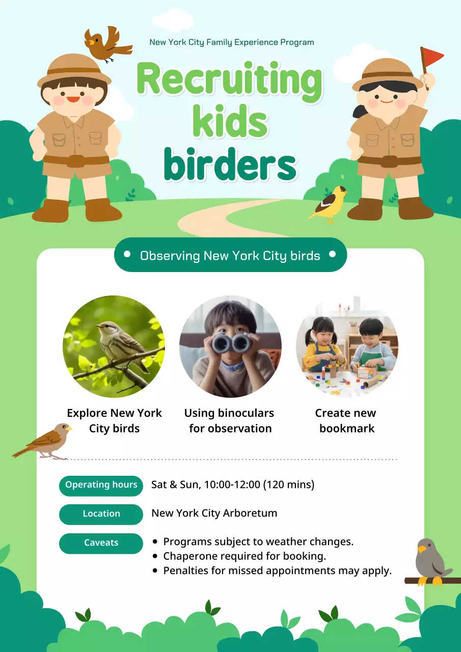 green playful kids event announcement