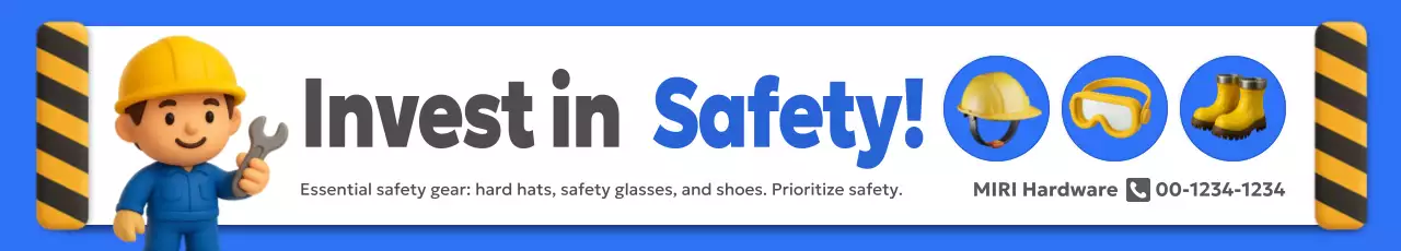 blue modern safety advertisement