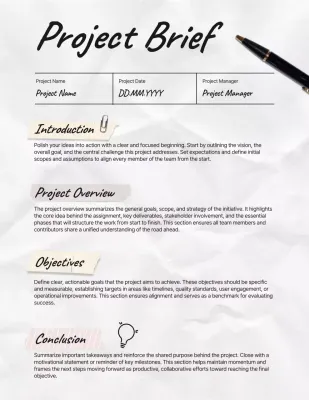 White Minimal Project Plan Document