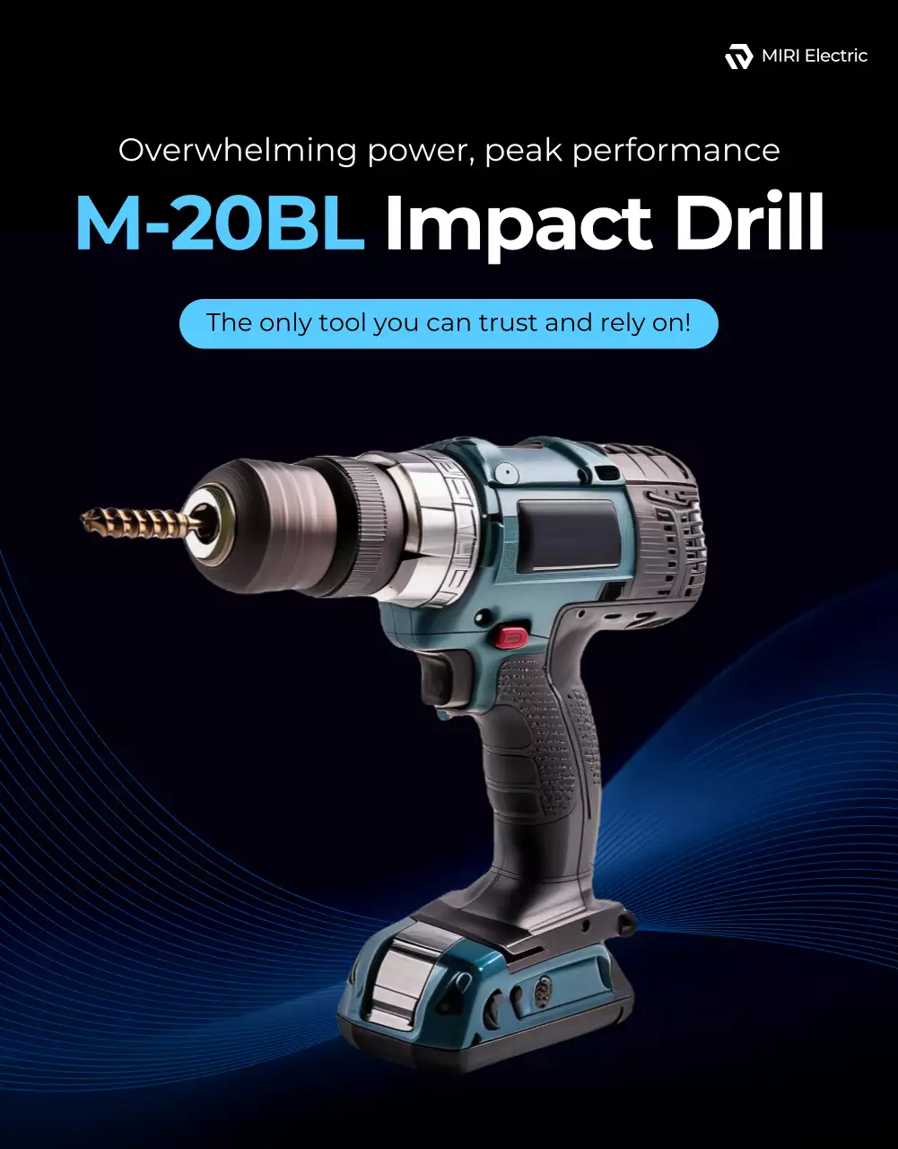 blue modern drill advertisement