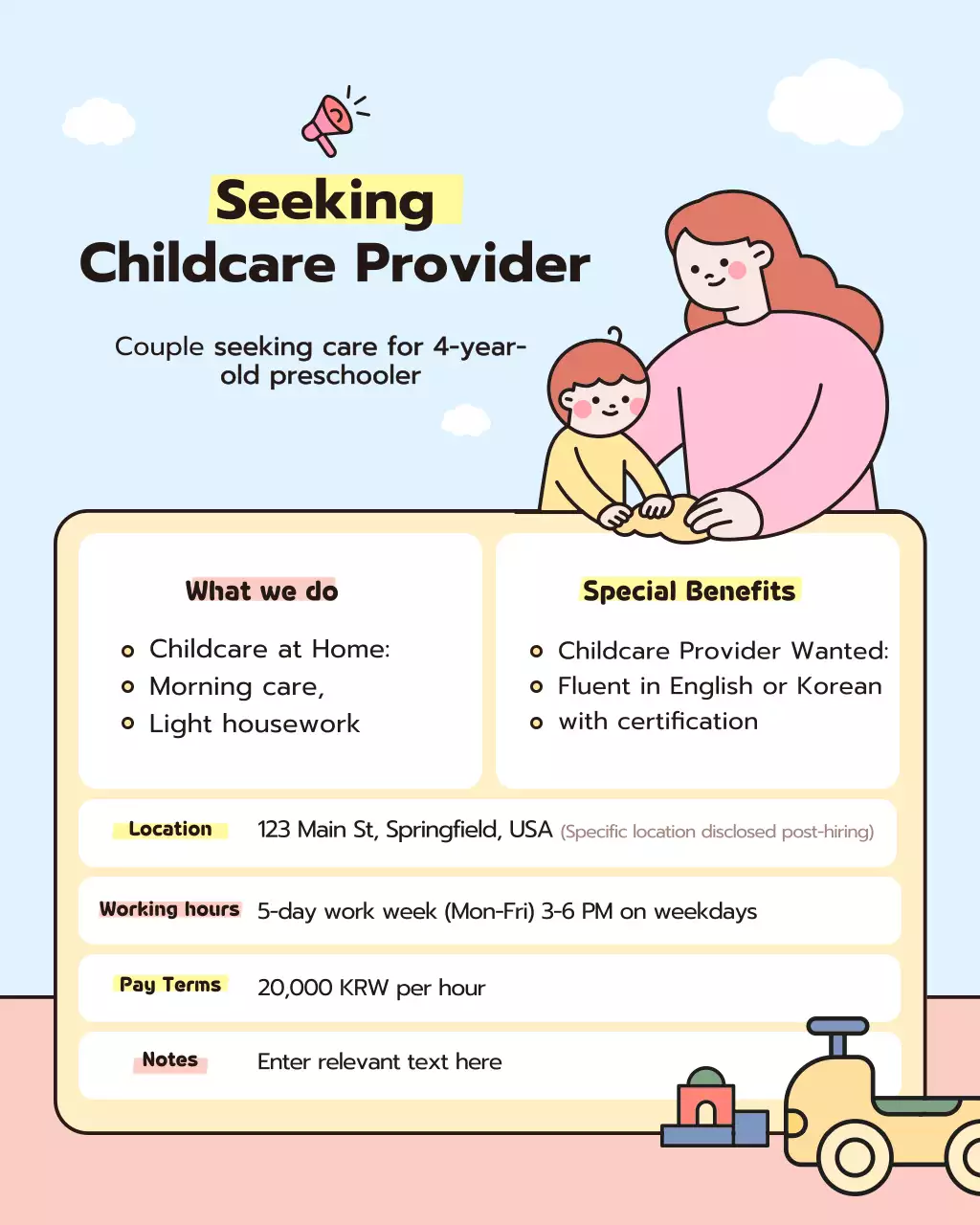 beige minimal childcare recruitment