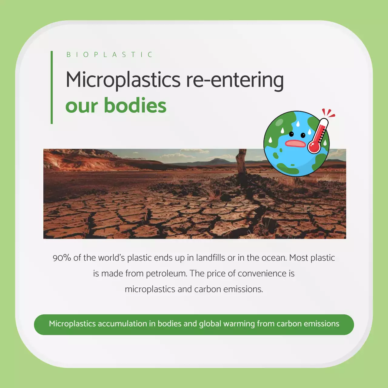 Iklan bioplastik minimalis hijau