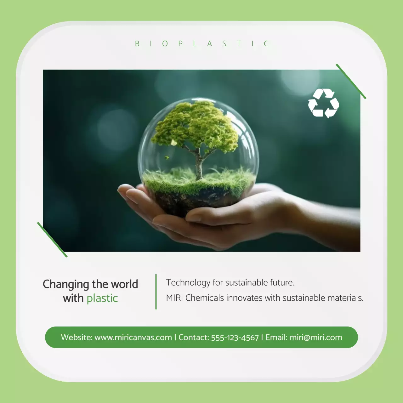 Iklan bioplastik minimalis hijau