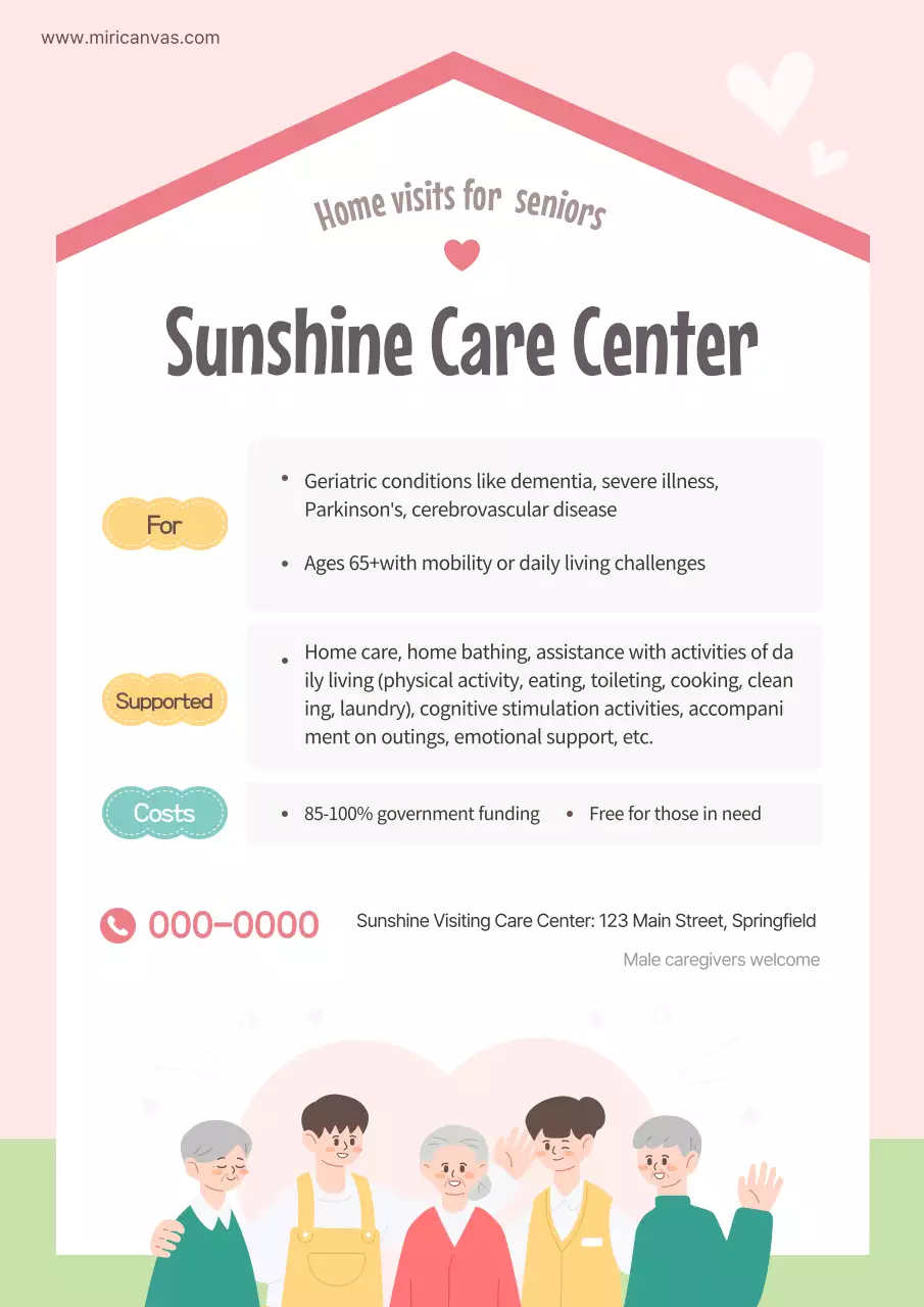 pink modern senior information