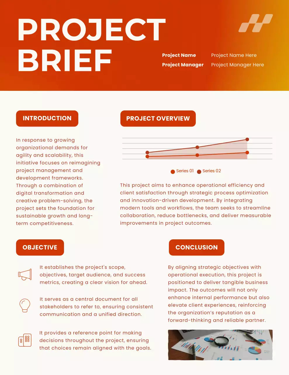 Thư đề xuất dự án hiện đại màu cam