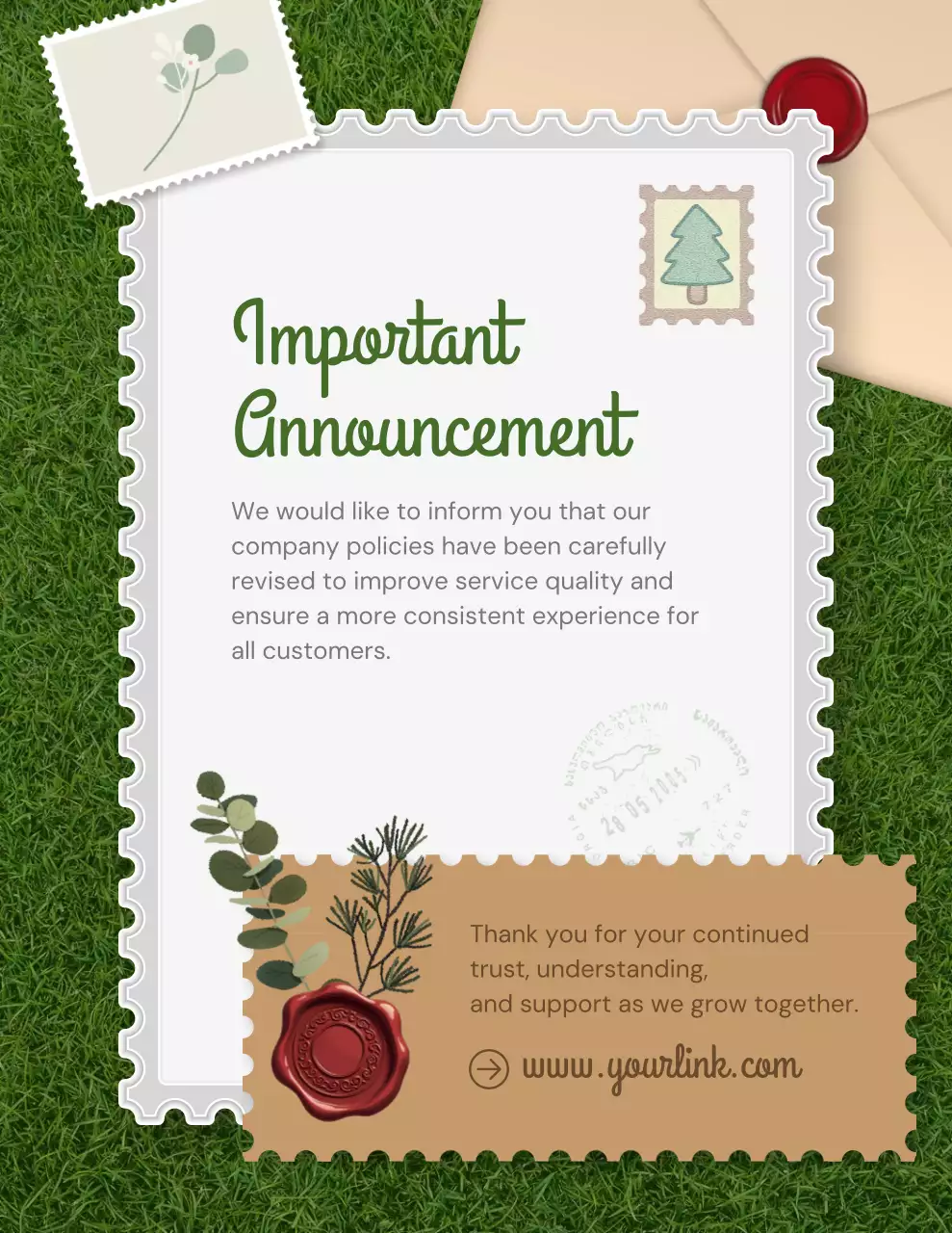 Green Elegant Announcement Notice