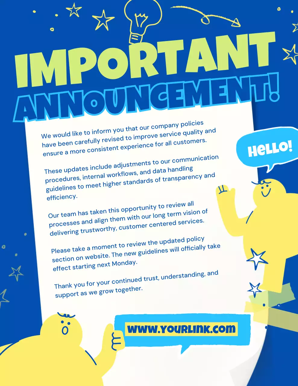 블루 볼드 회사 공지