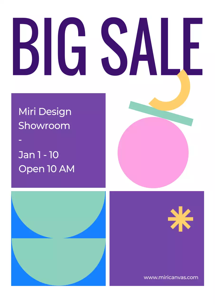 Purple, geometric big sale announcement