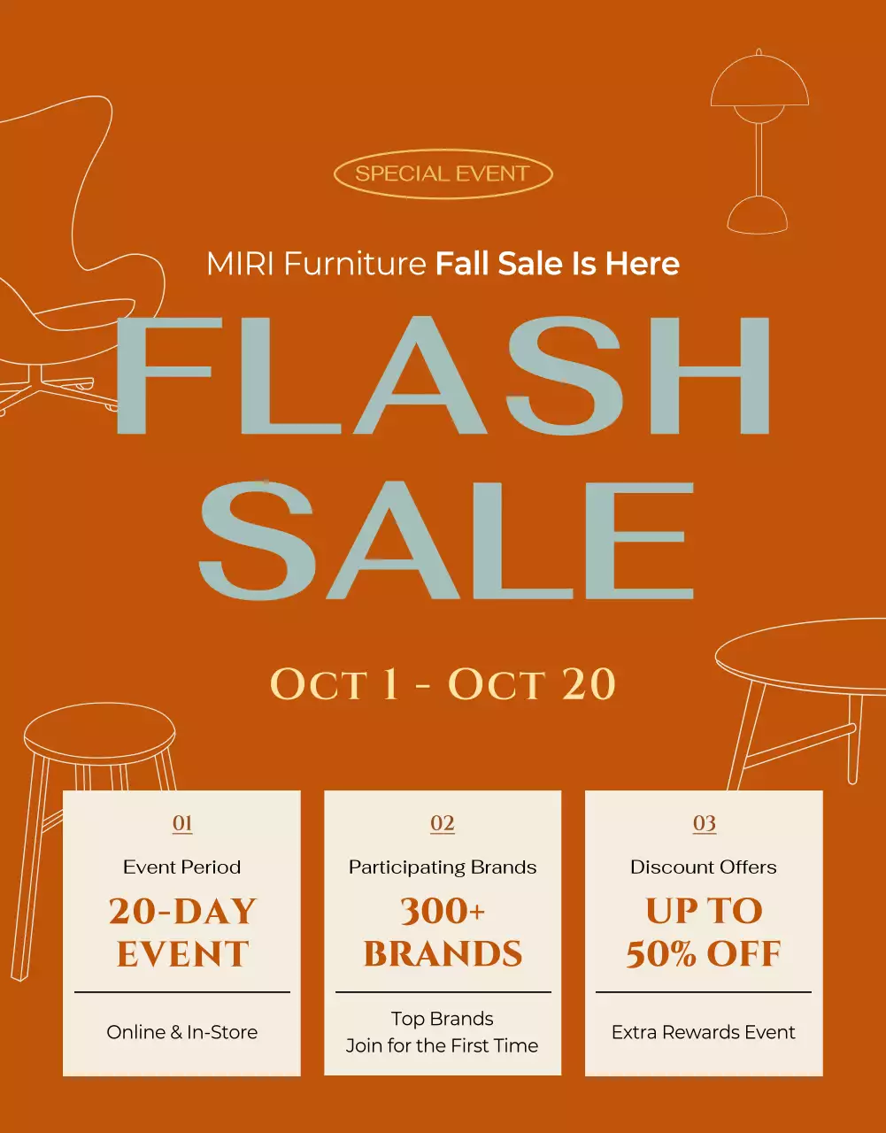 Acara Penjualan Furnitur Modern Coklat