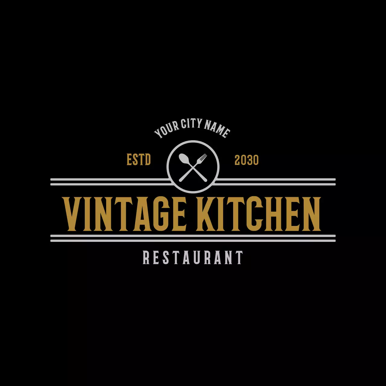 black vintage restaurant advertisement