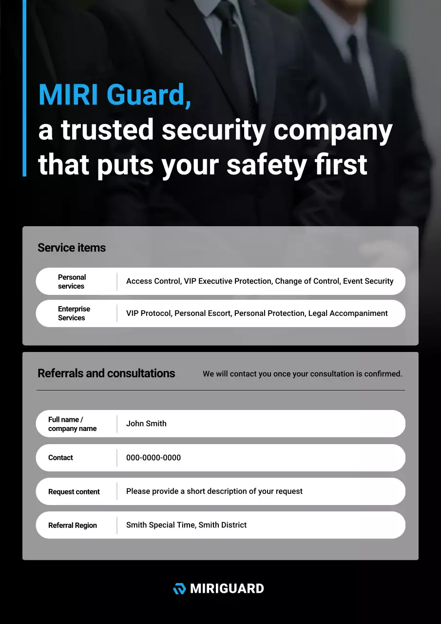 black professional security promotion